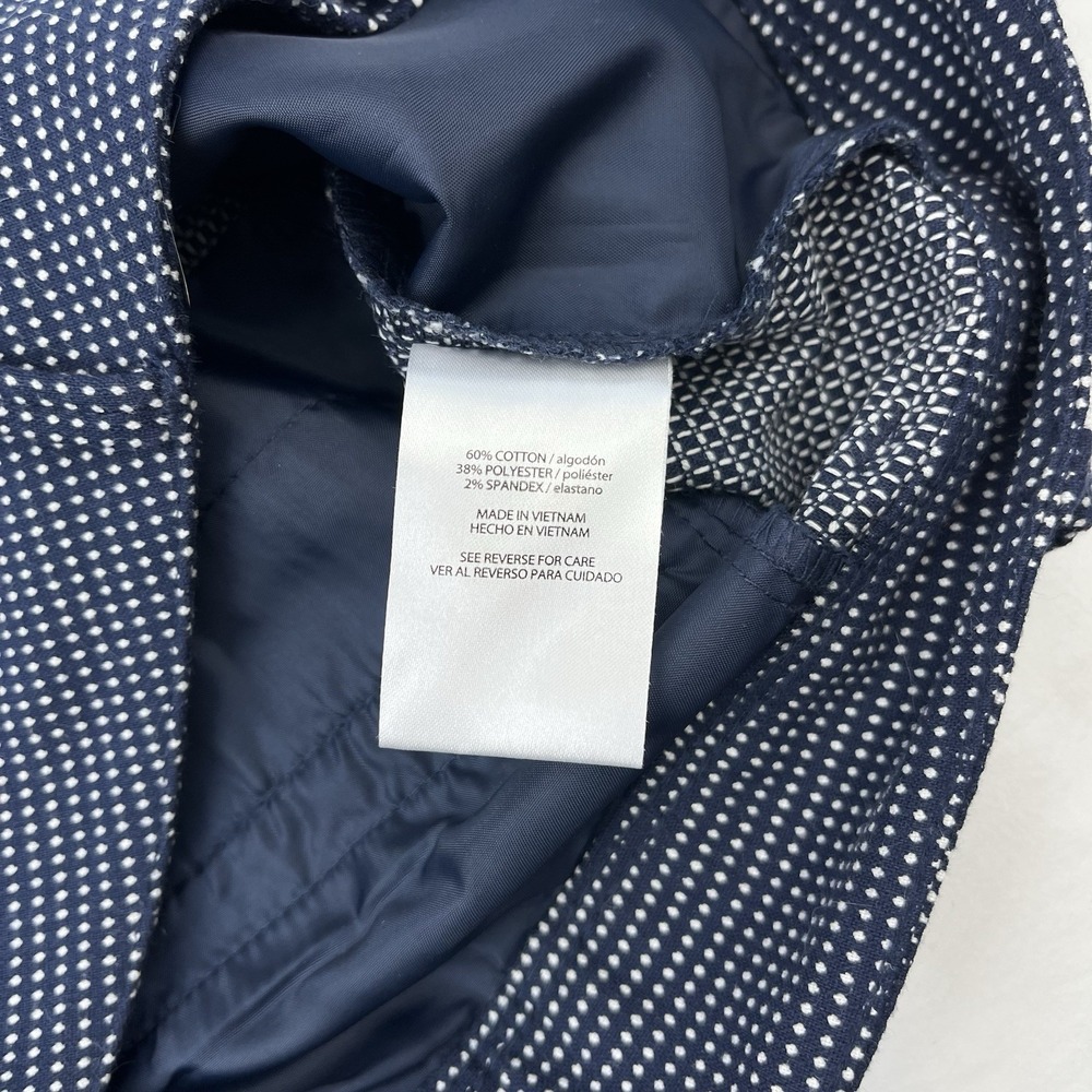 The Limited Chino Golf Shorts Navy Blue White Dots Pockets Button Women's Size 8 - Picture 7 of 13
